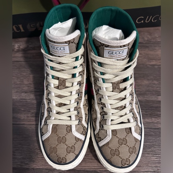 MEN'S GUCCI TENNIS 1977 HIGH TOP SNEAKER - Picture 1 of 10